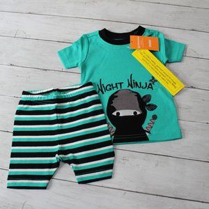 Gymboree Baby Boy's Shortie Pajama Set Size 6-12 Months Ninja Top Shorts
